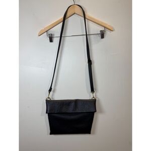 Anthropologie Women's Black Polyurethane Adjustable Strap Crossbody Bag